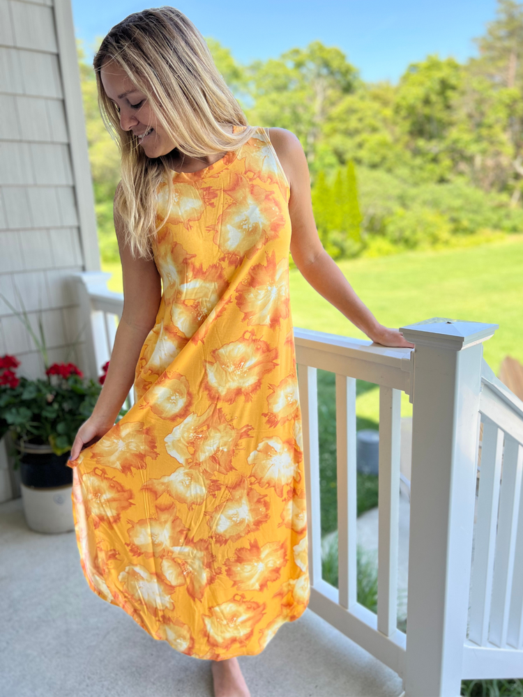 Summer Vibes Sleeveless Yellow Maxi Dress