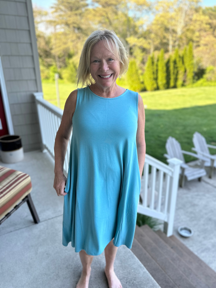 Everyday Sleeveless Dress in Dusty Teal