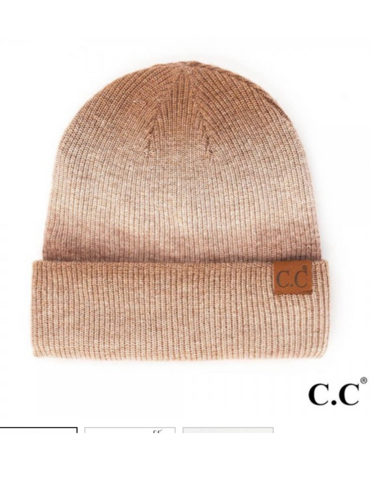 C.C Multi Color Ombre Cuff Beanie Hat.