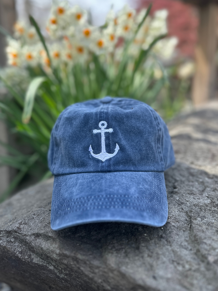 Vintage Washed Anchor Baseball Hat
