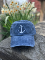 Vintage Washed Anchor Baseball Hat