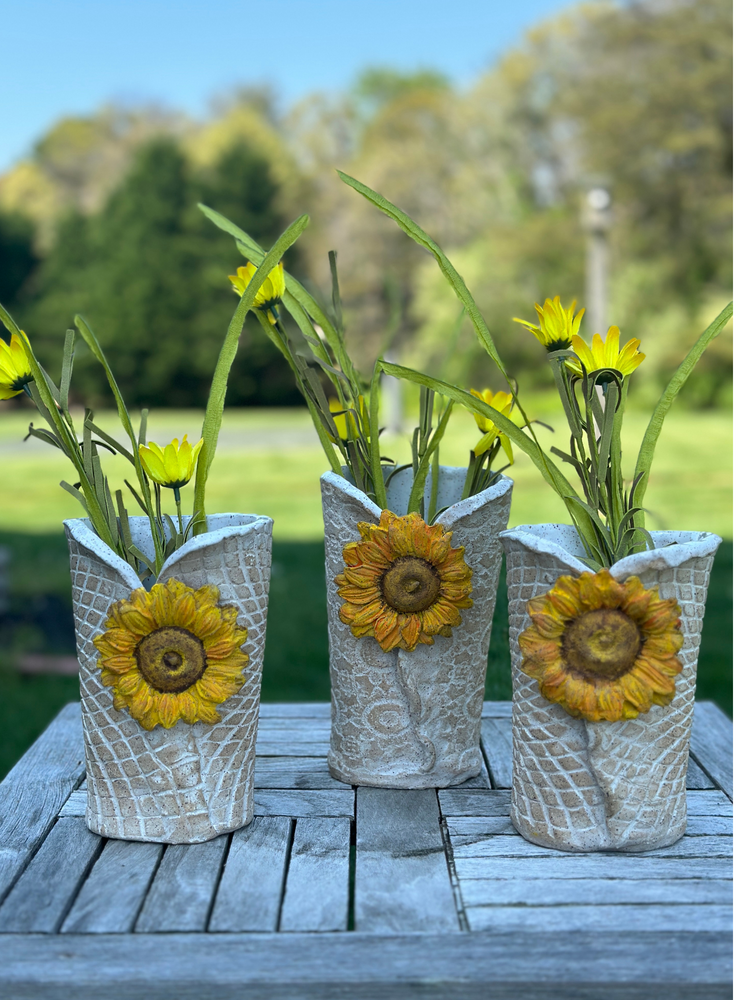 Handmade Sunflower Pottery Vases
