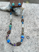 Gold Clay Wood Beaded Necklace Set