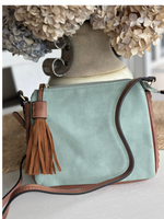 Sabrina Two Tone Crossbody in Teal/Brown