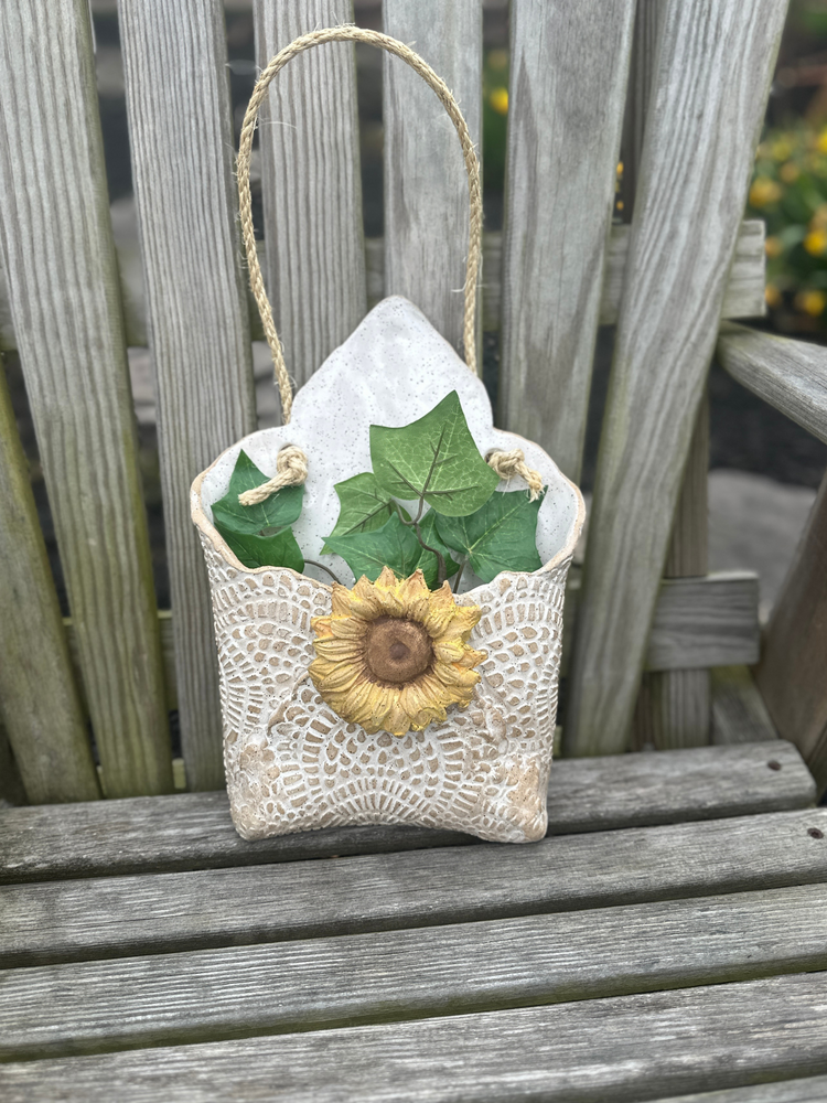 Handmade Pottery Sunflower Wall Pockets