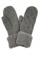 Cable Knit Sherpa Mittens