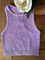 Lavender Rib Knit Cropped Cami