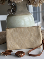 Riley Straw Crossbody/Wristlet Natural