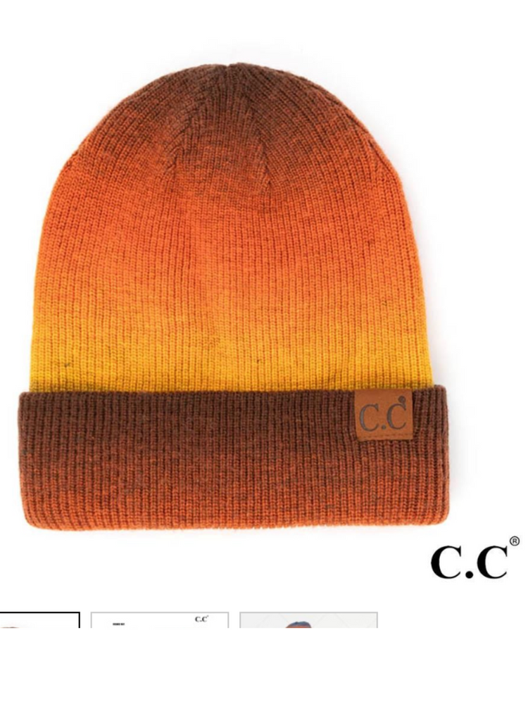 C.C Multi Color Ombre Cuff Beanie Hat.