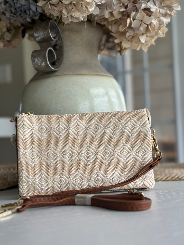 Riley Crossbody/Wristlet Woven Diamond Pattern