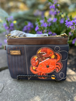 Chala Orange Crab Mini Crossbody in Navy