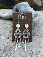 Silver Metal Fringe Boho Earrings