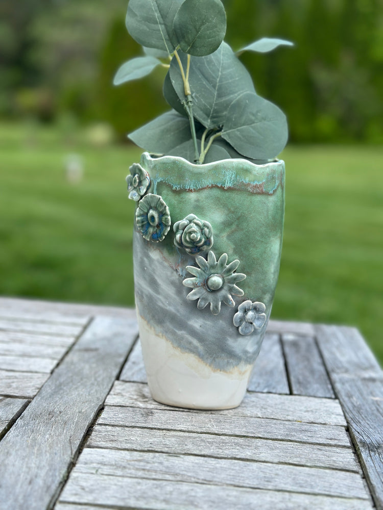 Handmade Floral Pottery Vase