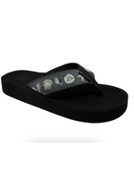 Dots and Shells Black Tidewater Flip Flops