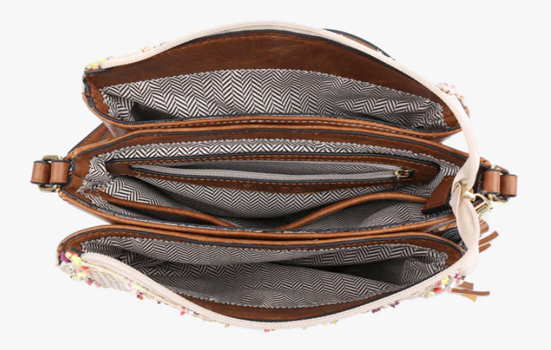 Sabrina Two Tone Crossbody in Melon/Tan