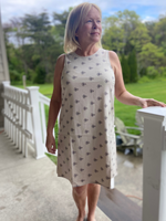 Printed Sleeve A Line Dress