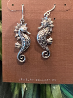 Silver Swirl Tail Seahorse Earrings - Wild Magnolia