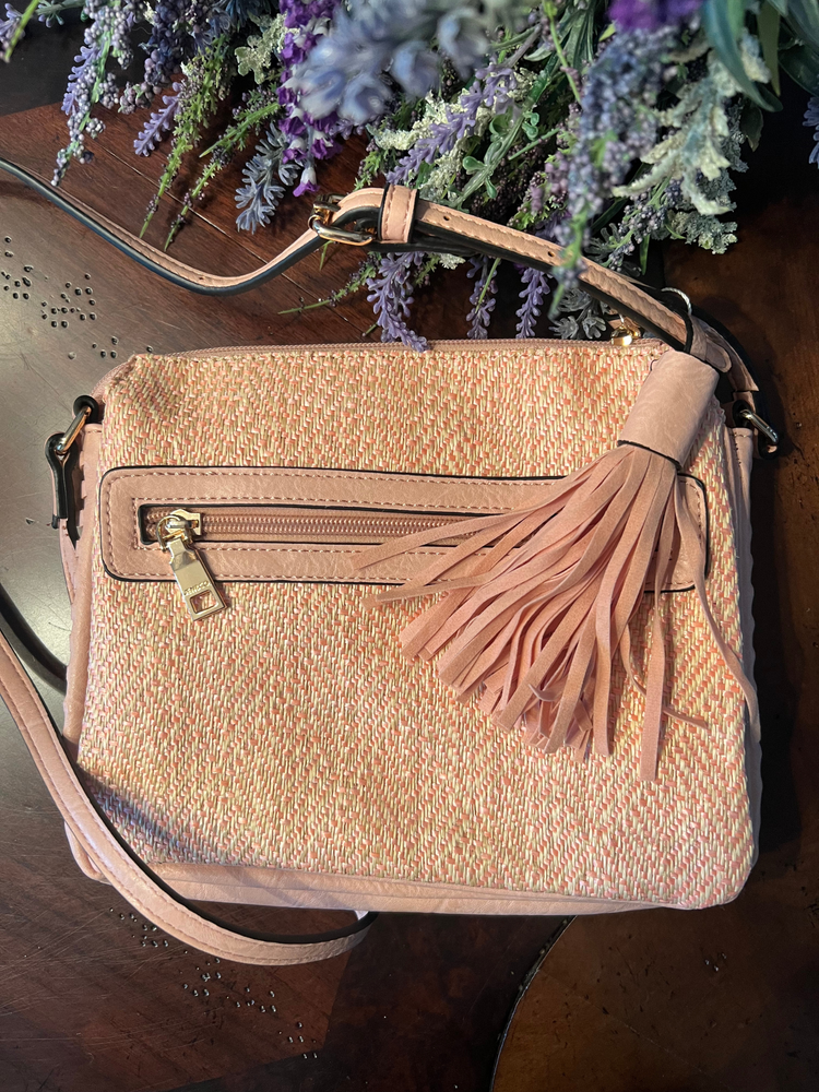Sabrina Two Tone Crossbody in Tan/Pink - Wild Magnolia
