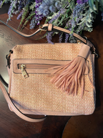 Sabrina Two Tone Crossbody in Tan/Pink - Wild Magnolia