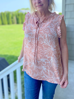 Sleeveless Floral Top in Mauve - Wild Magnolia