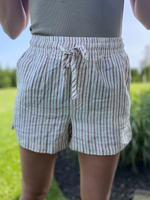 Sade Shorts In Off White Safari Stripe