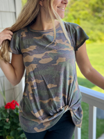 Camo Front Tie Top - Wild Magnolia