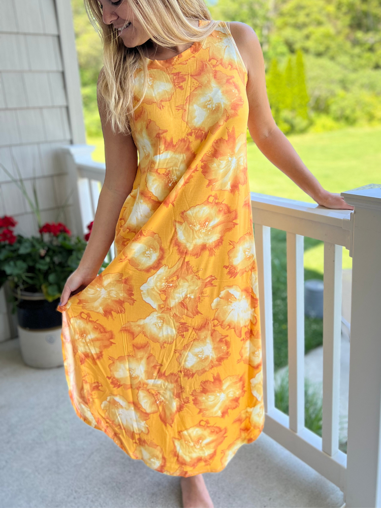 Summer Vibes Sleeveless Yellow Maxi Dress in Curvy - Wild Magnolia