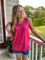 Sleeveless Top in Fuchsia - Wild Magnolia