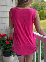 Sleeveless Top in Fuchsia - Wild Magnolia