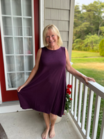 Eggplant Sleeveless Midi Dress in Curvy - Wild Magnolia