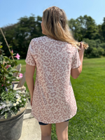 Pink Leopard V-Neck Top in Curvy - Wild Magnolia