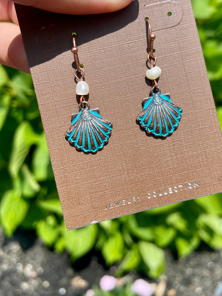 Patina Seashell Earrings - Wild Magnolia