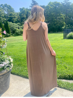 Mocha Maxi Dress with Pockets Curvy - Wild Magnolia