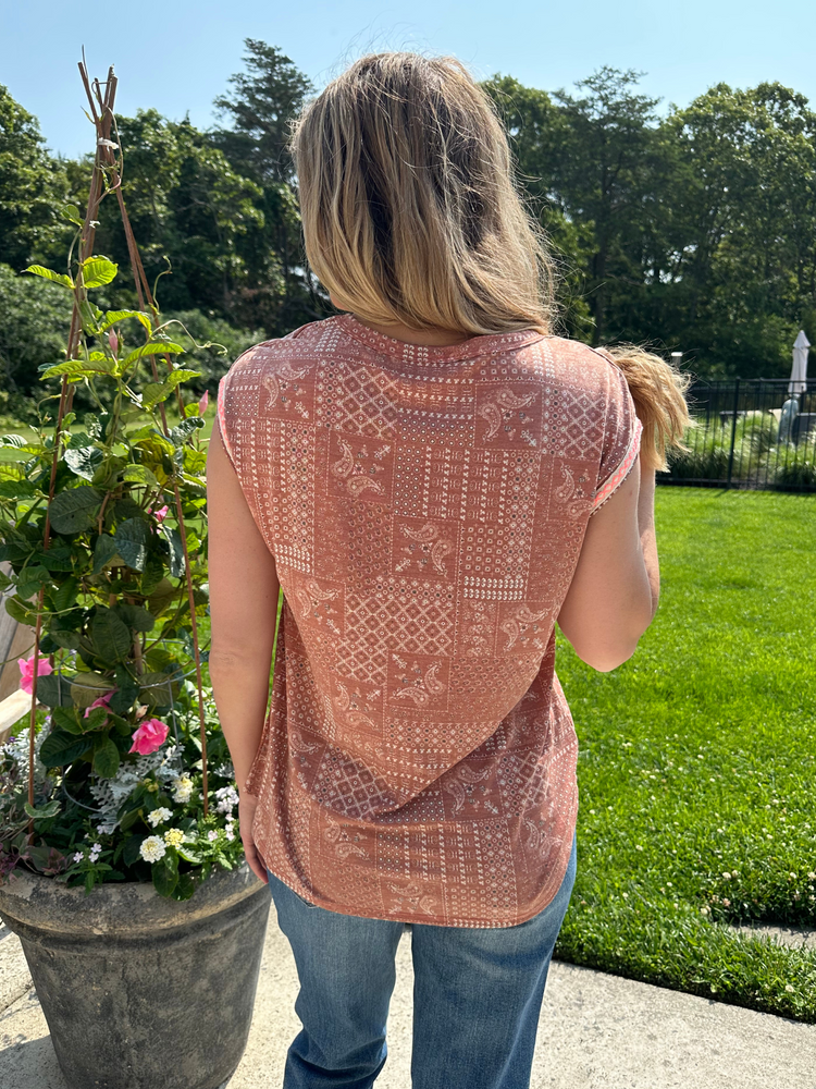 Paisley Print Knit Top - Wild Magnolia