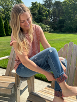 Judy Blue Mid Rise Paisley Print Boyfriend Jeans - Wild Magnolia