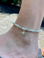 Silver Beaded Starfish Anklet - Wild Magnolia
