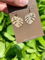 Gold Monstera Earrings - Wild Magnolia