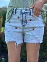 Judy Blue High Waisted Cherry Shorts Curvy