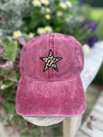 Cheetah Print Star Baseball Hat