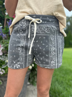 The Lyra Shorts in Charcoal Bandana