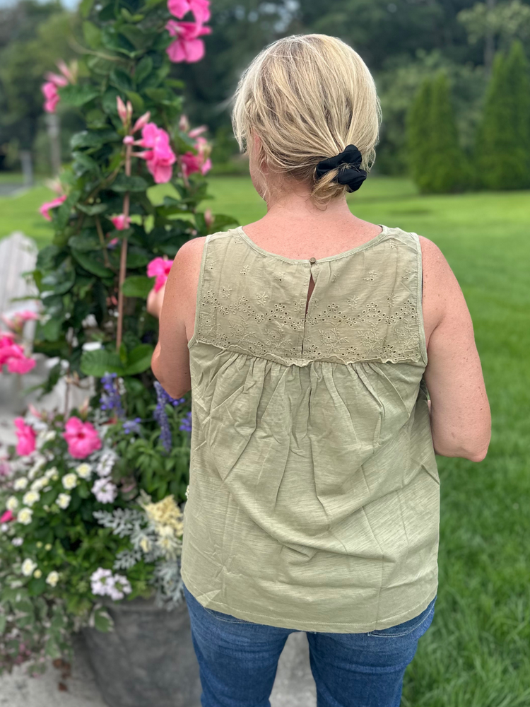 Sleeveless Top in Light Olive