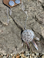 Multimetal Fringed Circle Necklace Set