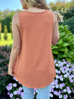 Sleeveless Dotted Tank in Pumpkin