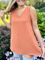 Sleeveless Dotted Tank in Pumpkin