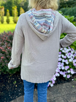 Striped Hoodie Lace Up Pullover