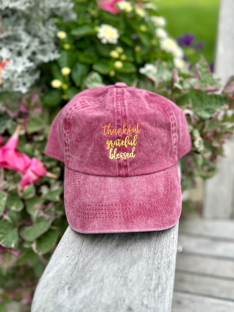 Thankful Grateful Blessed Hat