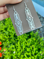 Silver Filigree Bar Earrings