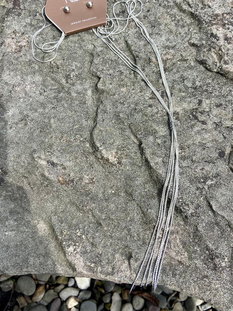 Silver Chain Wrap Necklace Set