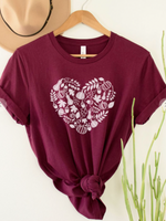 Autumn Heart Graphic Tee in Maroon