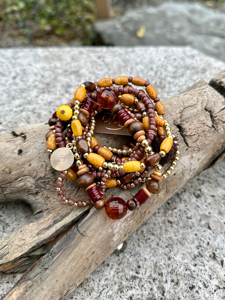 Brown Tones Boho Bracelet Set